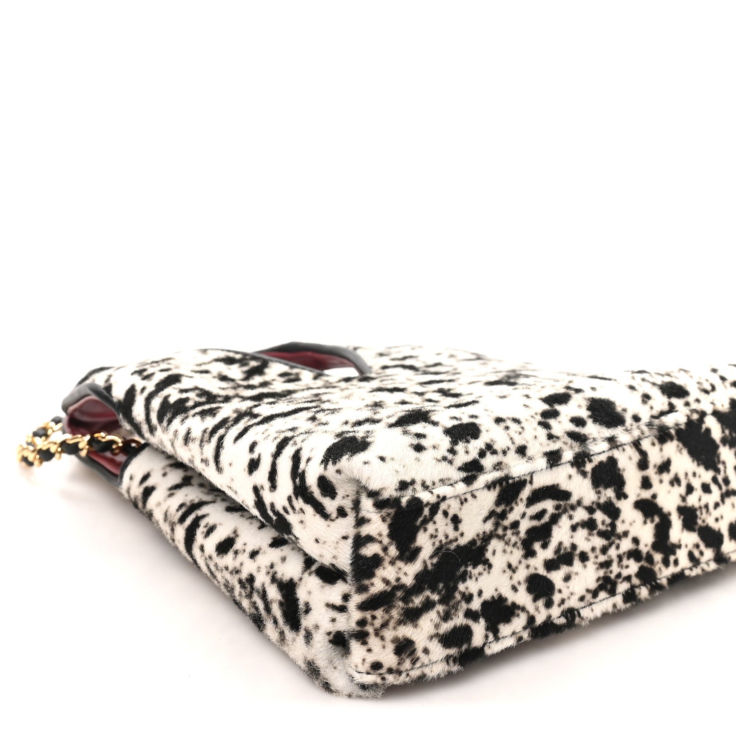 Pony Hair Printed Chic Lady Small Shopping Tote White Black