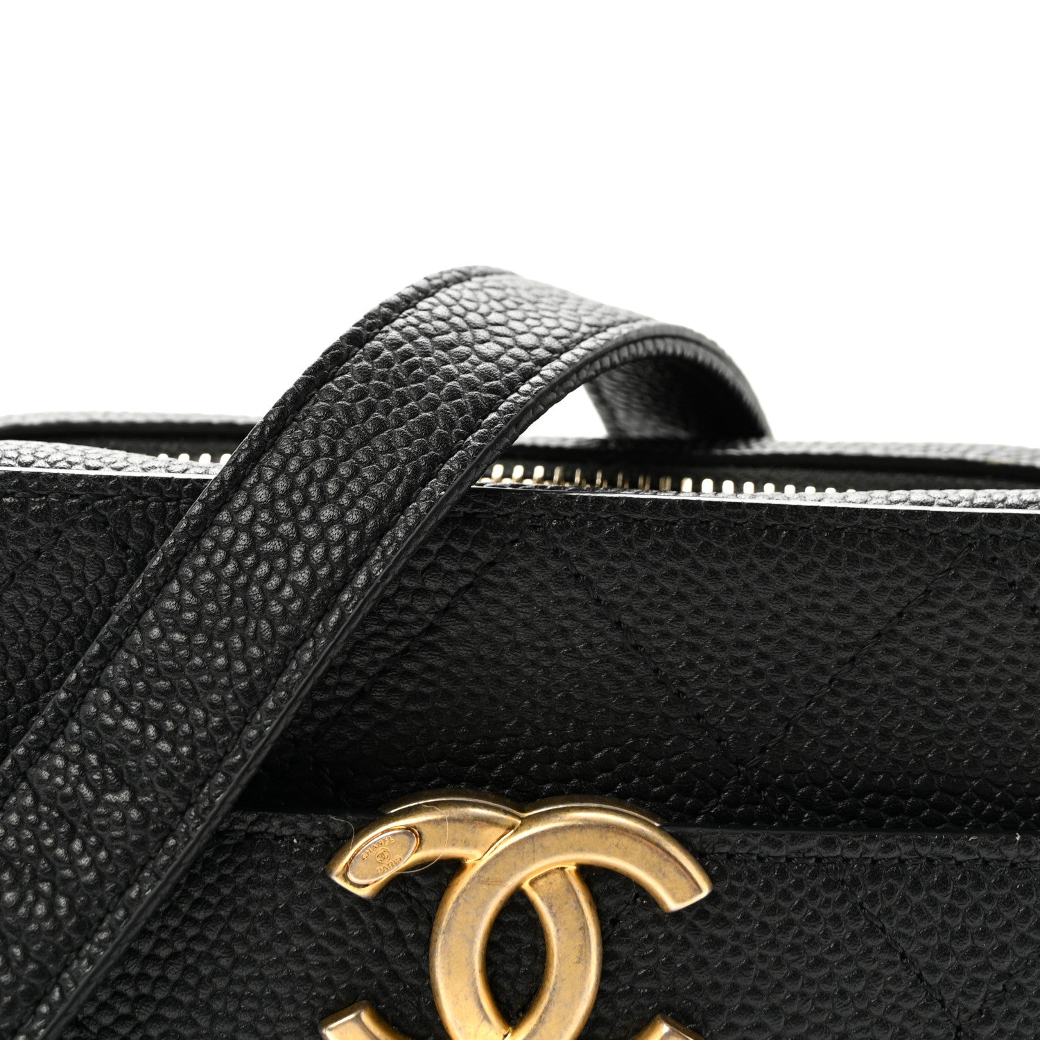 Caviar Quilted Waist Bag Black