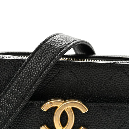 Caviar Quilted Waist Bag Black