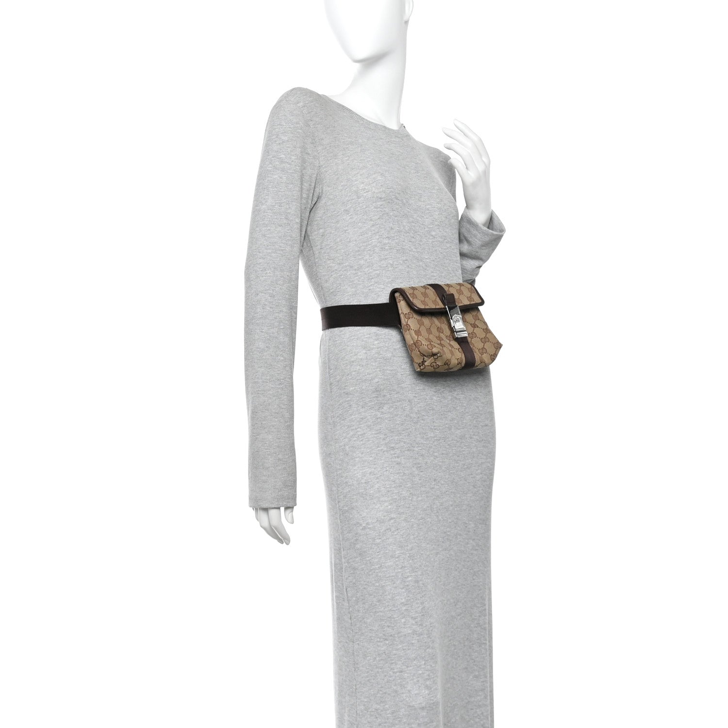 Monogram Waist Pouch Bag Dark Brown