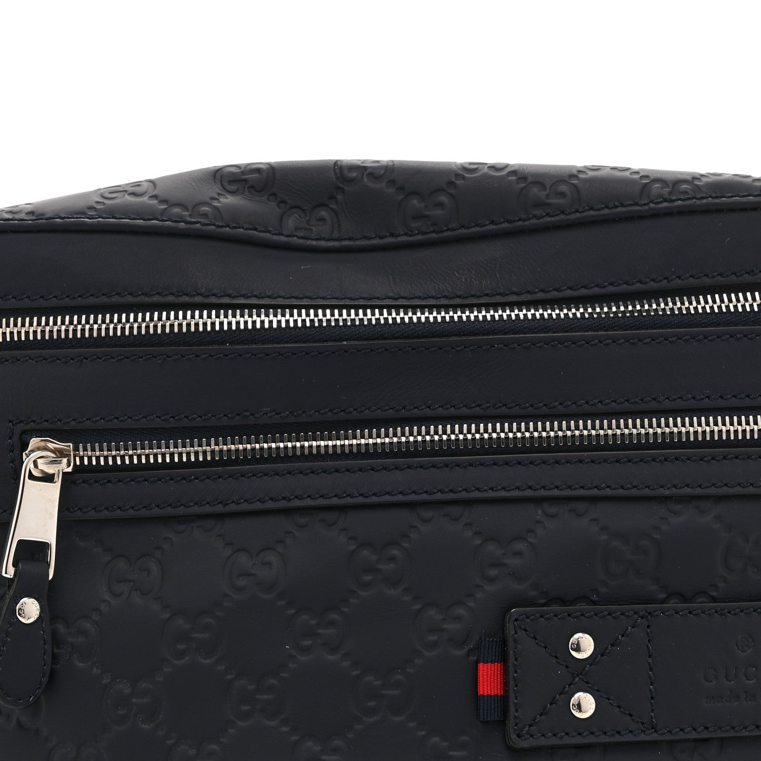 Guccissima Web Belt Bag Navy