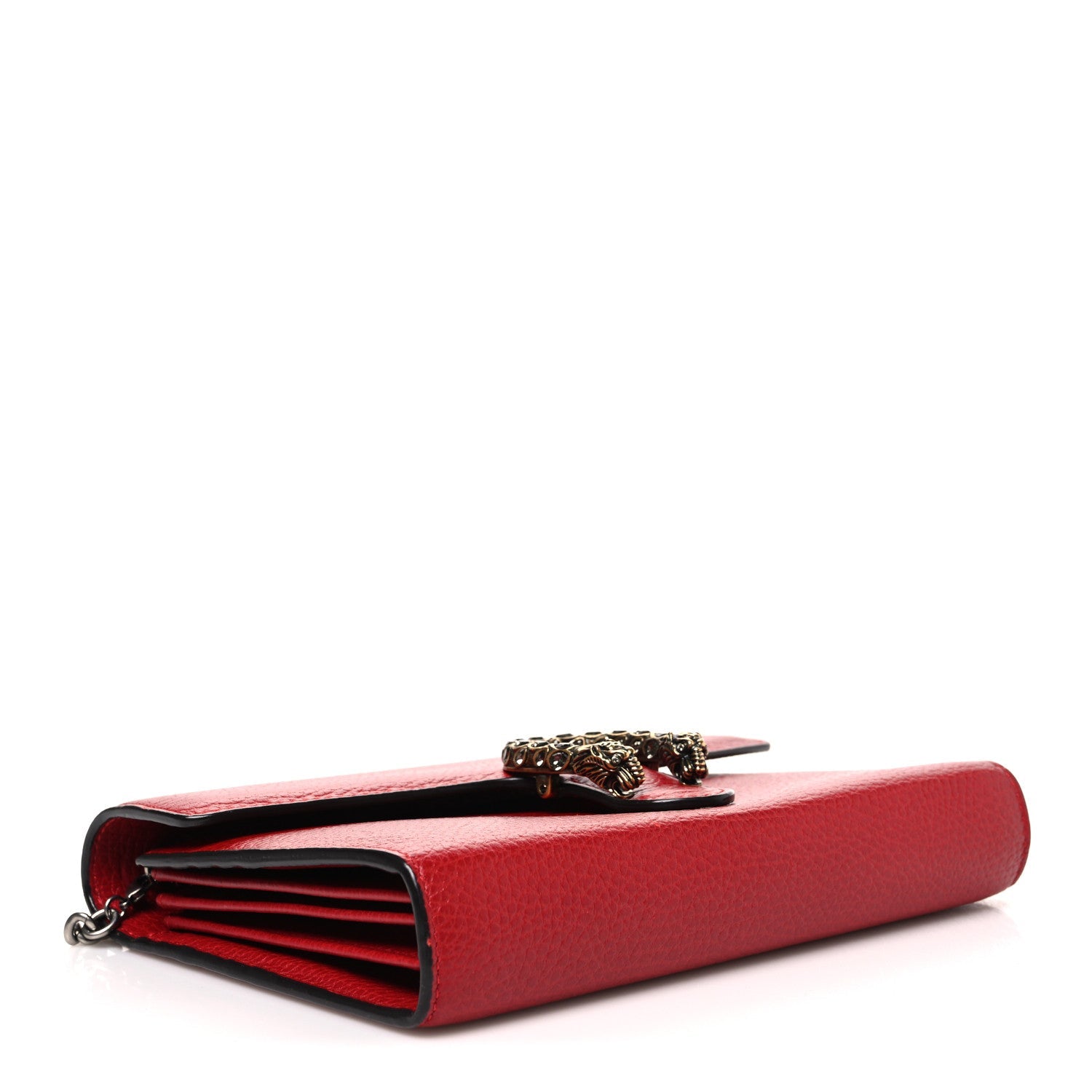 Calfskin Mini Dionysus Chain Wallet Hibiscus Red