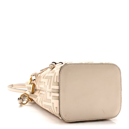 Vitello Liberty F is Fendi Bi-Color FF 1974 Embossed Mini Mon Tresor Bucket Bag Camelia Mandorlo