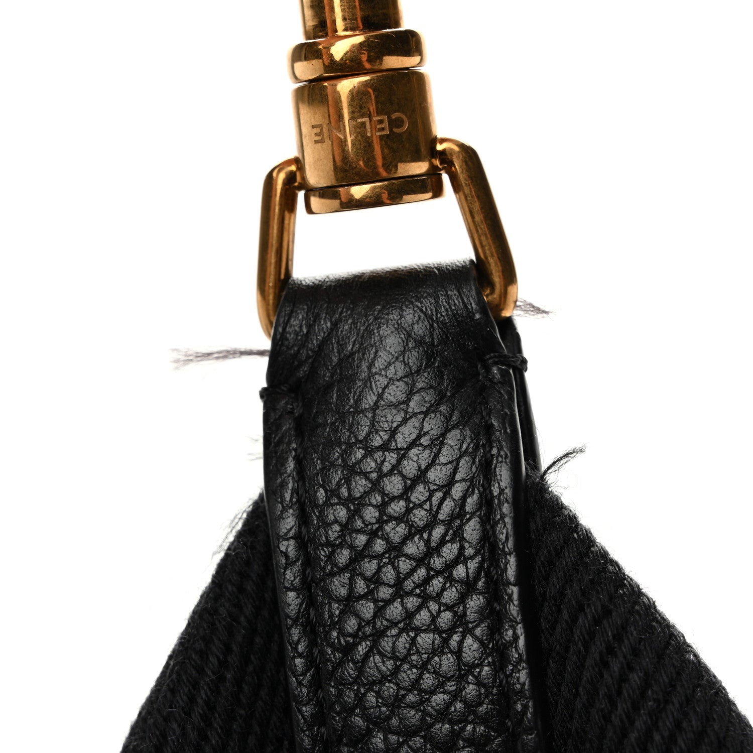 Soft Grained Calfskin Sangle Bucket Bag Black