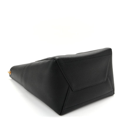 Soft Grained Calfskin Sangle Bucket Bag Black
