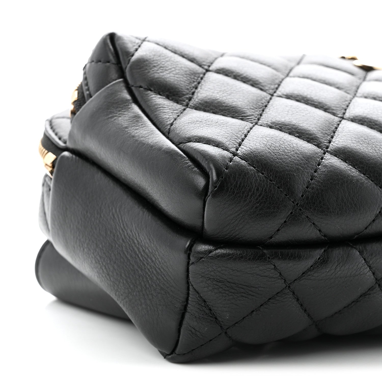 Calfskin Quilted Waist Bag Black