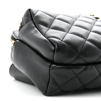 Calfskin Quilted Waist Bag Black