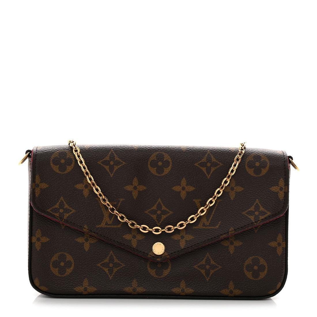 Monogram Pochette Felicie Chain Wallet Fuchsia