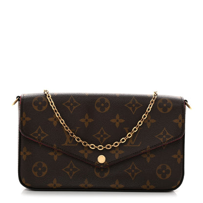 Monogram Pochette Felicie Chain Wallet Fuchsia
