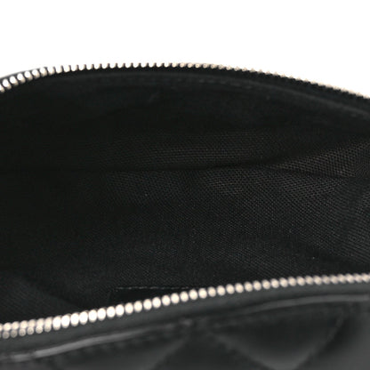 Calfskin Quilted Uniform Waist Belt Bag Black