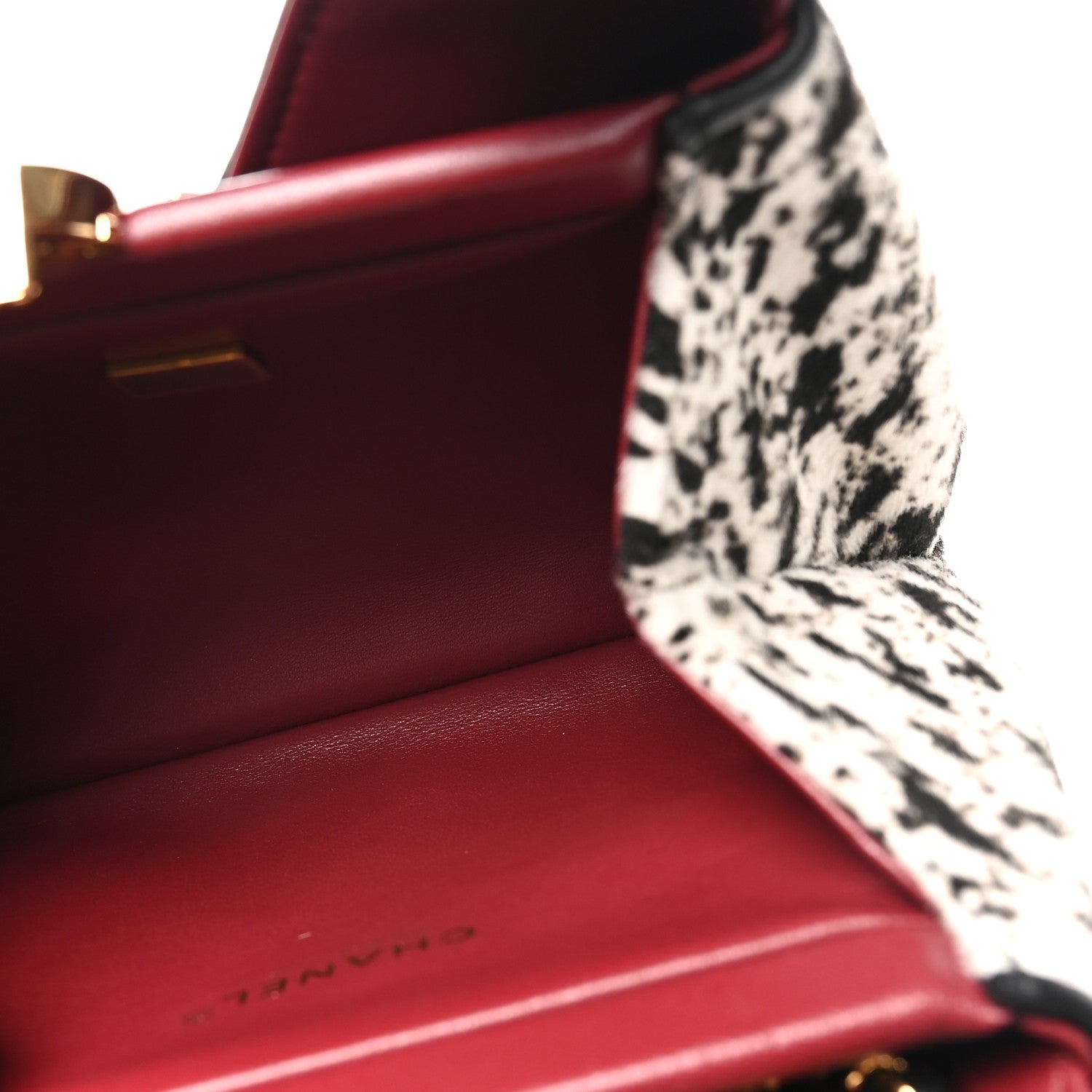 Pony Hair Printed Chic Lady Small Shopping Tote White Black