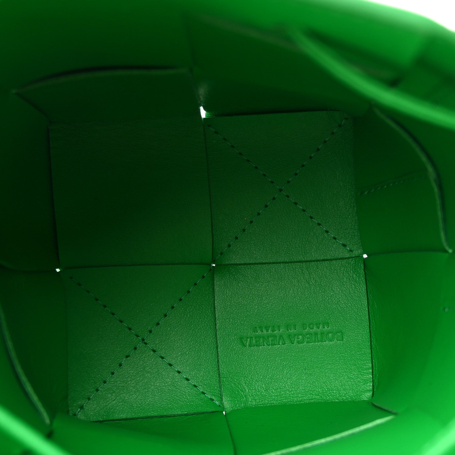 Nappa Maxi Intrecciato Mini Cassette Bucket Bag Parakeet