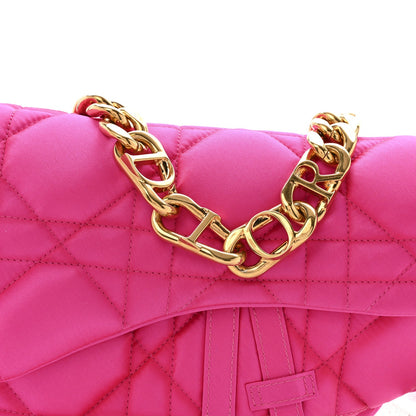 X ERL Satin Cannage Micro Venice Saddle Bag Fuchsia