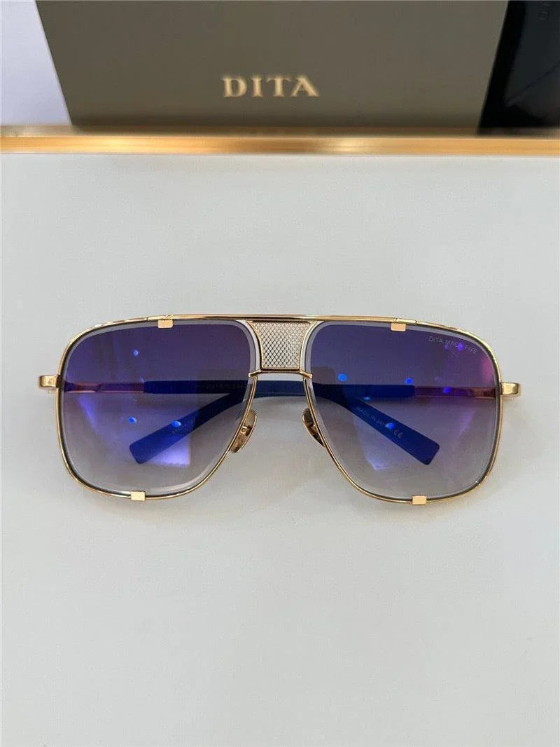 DITA MACH-FIVE Rose Gold-Gold-Brown Unisex Clear Sunglasses 🔱