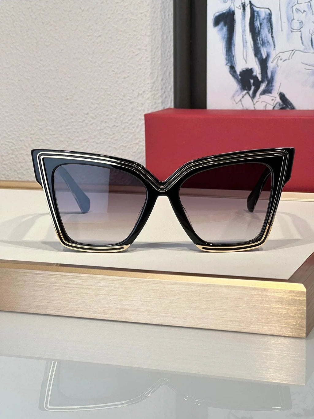 New Season $810 VALENTINO V - GRACE OVERSIZED CATEYE ACETATE FRAME Sunglasses✨
