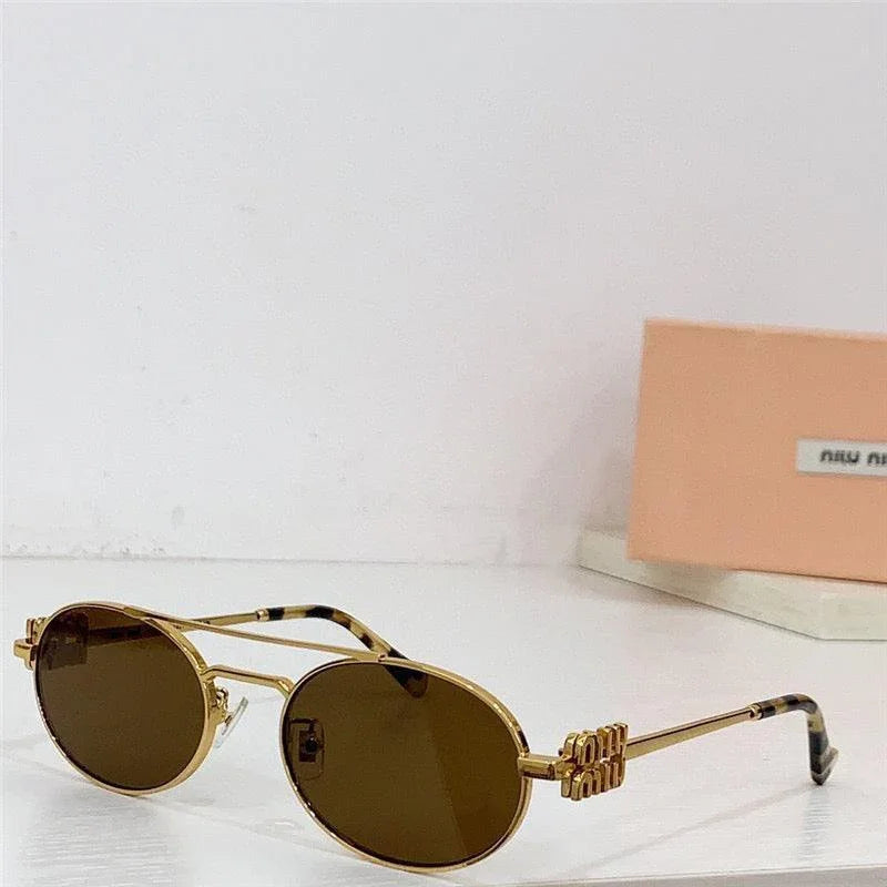Miu Miu MU54ZS Oval Gold-Black Frame 53mm Women&