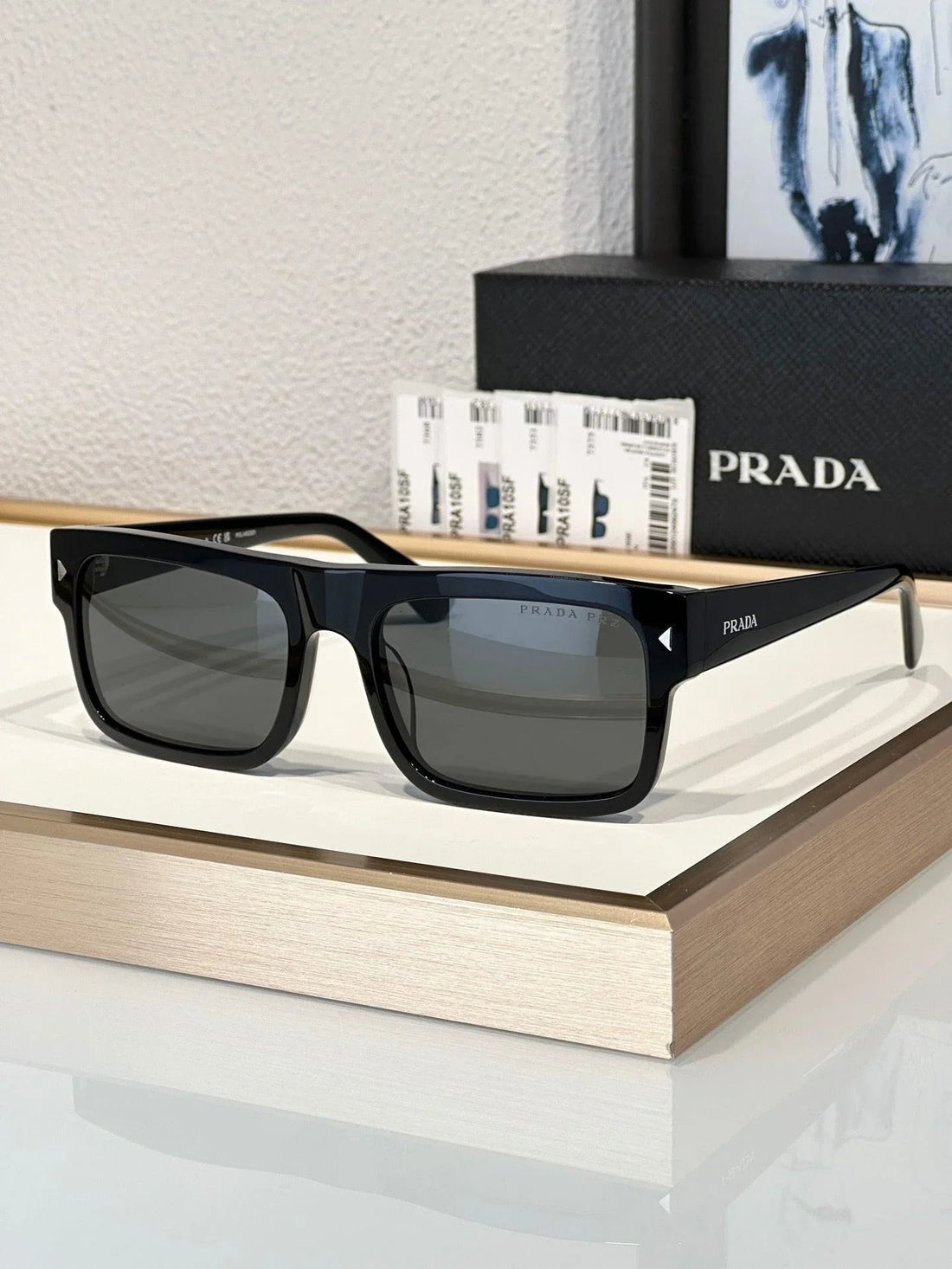 Prada PR A10S Rectangular Brown POLARISED Men&