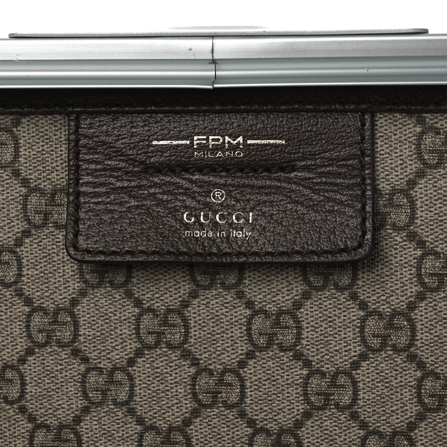 GG Supreme Monogram Aluminum Porter Beauty Case Silver