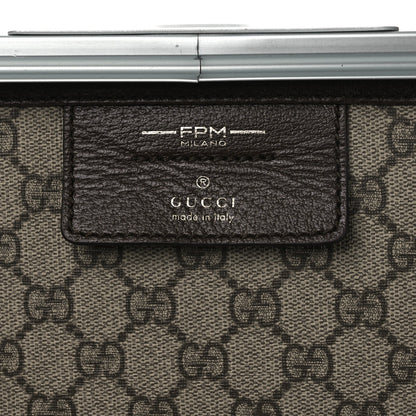 GG Supreme Monogram Aluminum Porter Beauty Case Silver