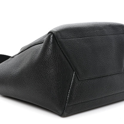 Soft Grained Calfskin Sangle Bucket Bag Black