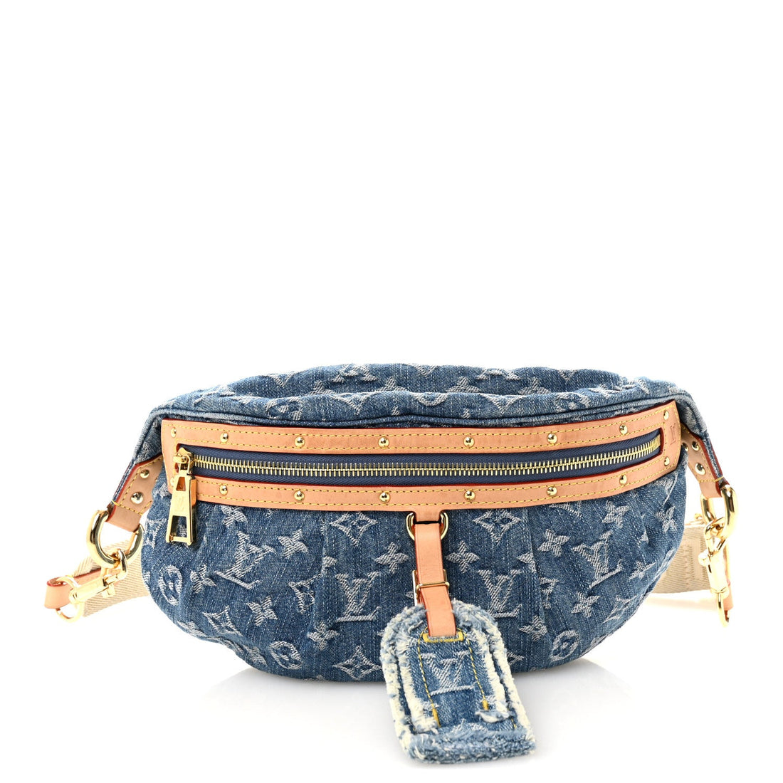 Monogram Denim High Rise Bumbag Blue