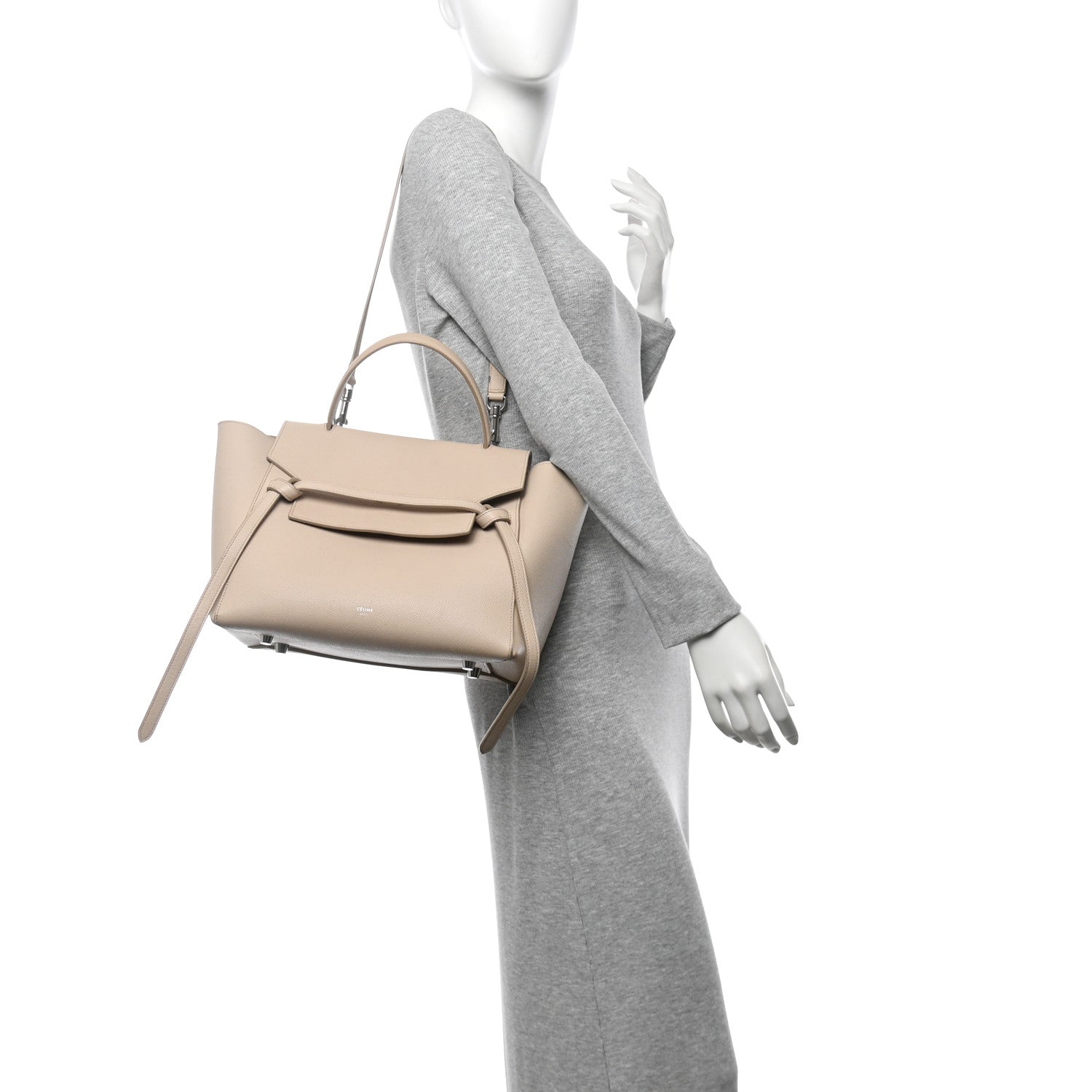 Grained Calfskin Mini Belt Bag Light Taupe