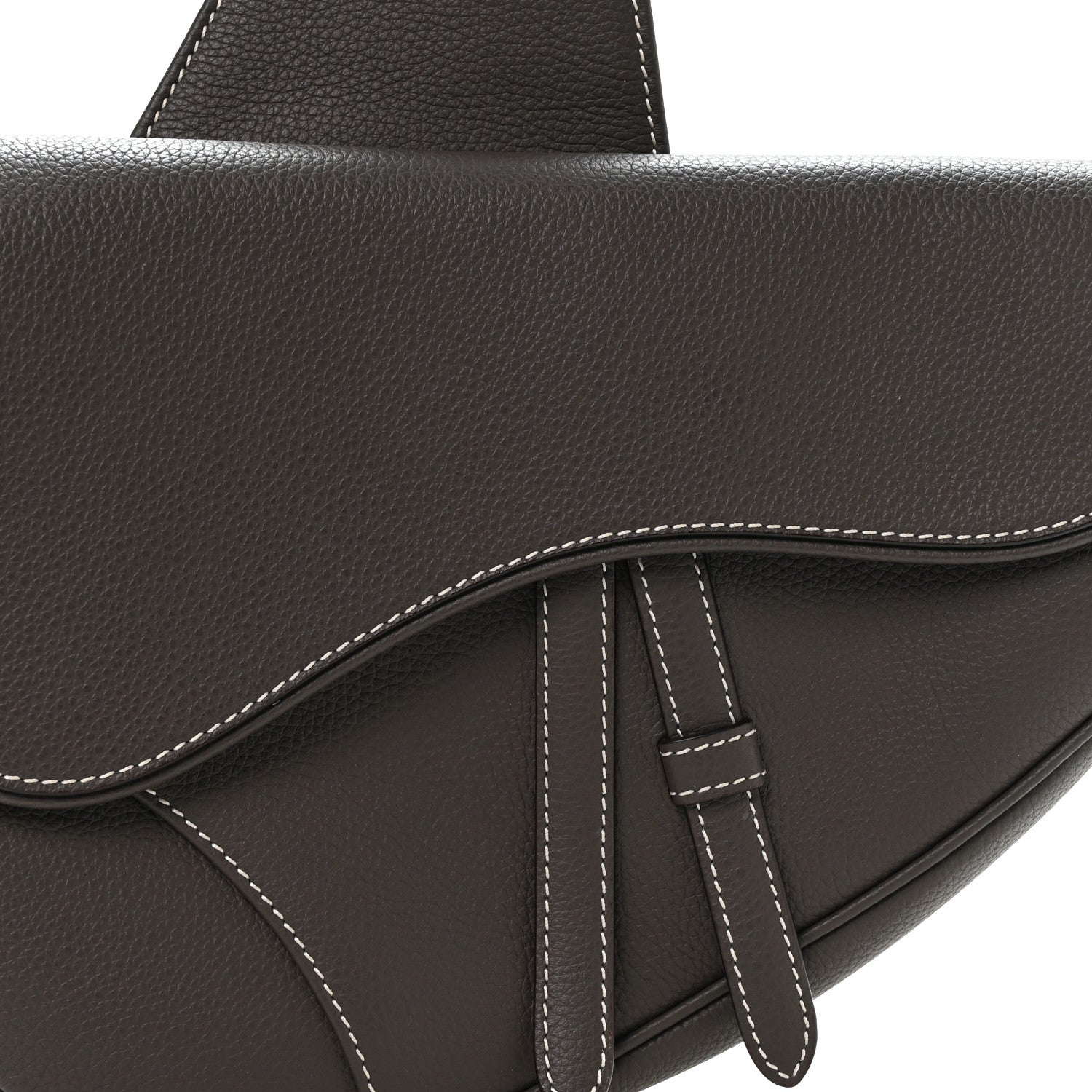 Grained Calfskin Mens Saddle Bag Ebony