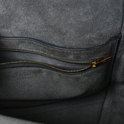 Soft Grained Calfskin Sangle Bucket Bag Storm
