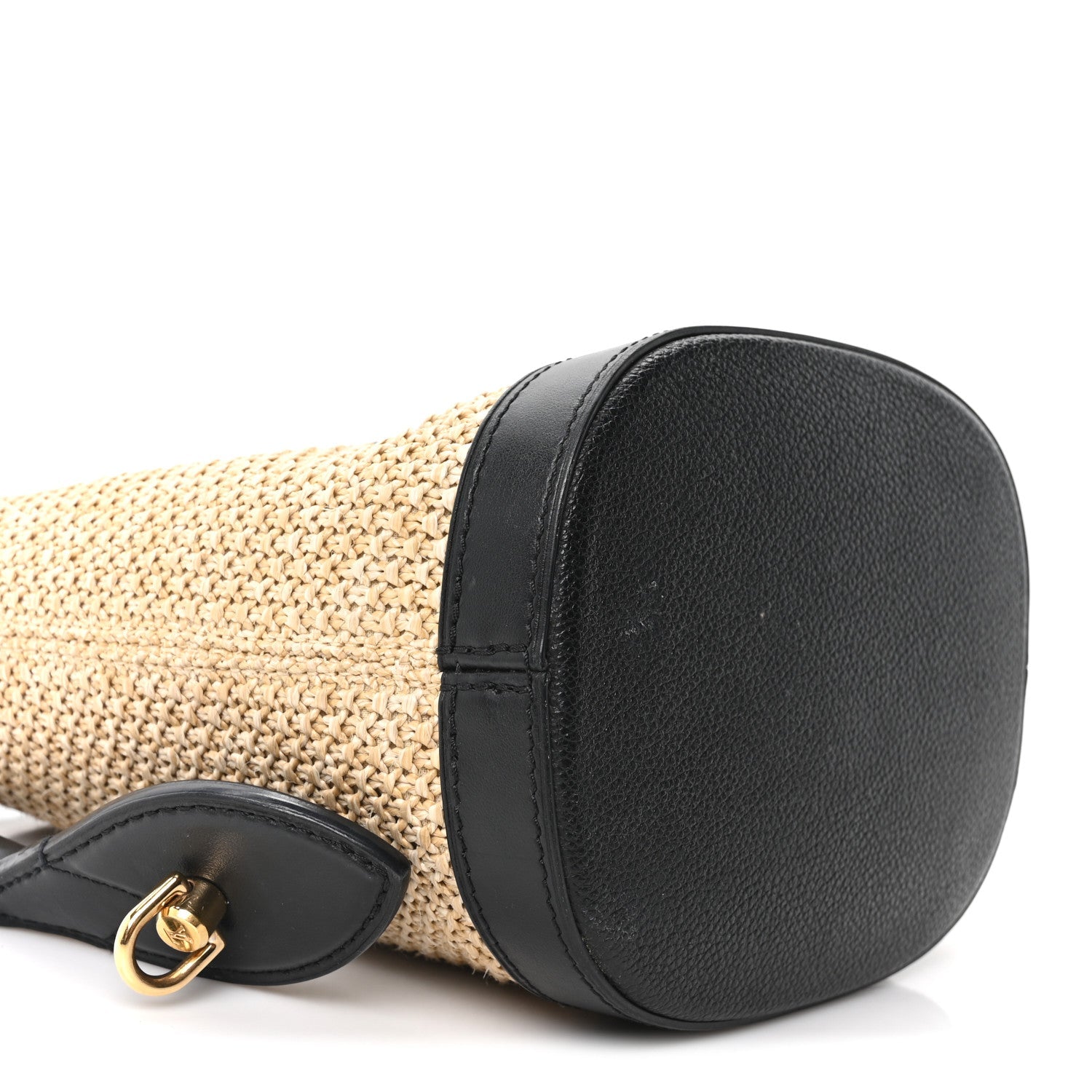 Raffia Petit Bucket Black