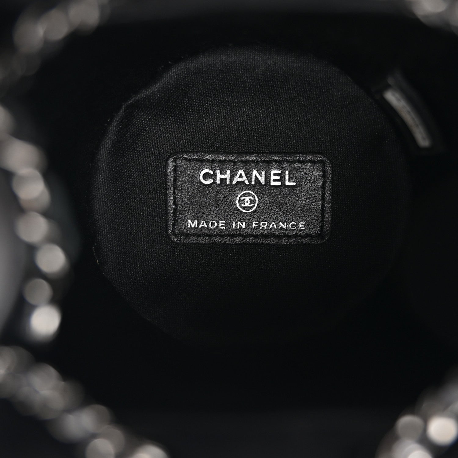 Strass Lambskin Mini Bucket Bag Black