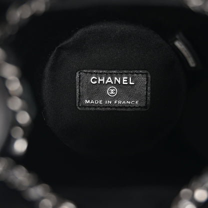 Strass Lambskin Mini Bucket Bag Black