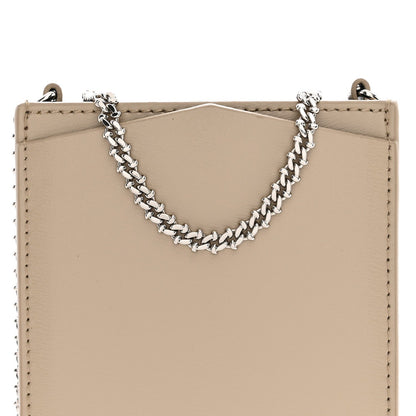 Calfskin Chain Phone Case Beige