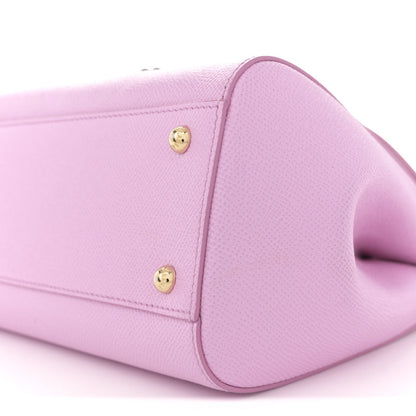 Dauphine Studded Medium DG Family Patch Miss Sicily Satchel Pink Rosa Chiaro