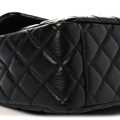 Caviar Quilted XXL Travel Flap Bag Black