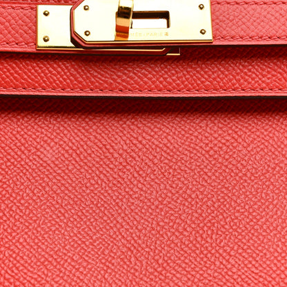 Epsom Kelly Cut Clutch Pochette Rose Jaipur