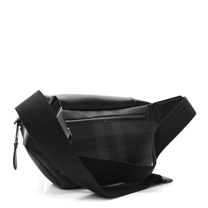 Charcoal Check Calfskin Sonny Bum Bag Charcoal