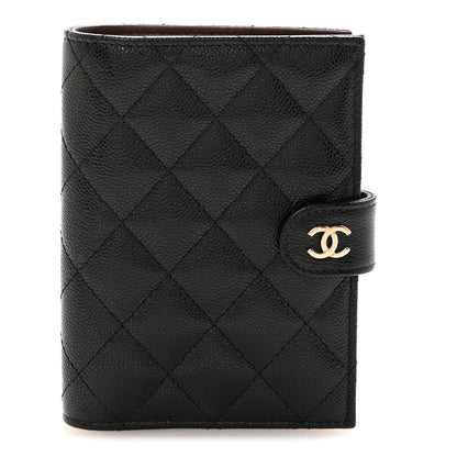 Caviar Quilted Passport Holder Black