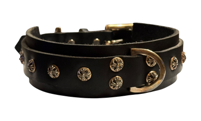 Studded Leather 18 Inch Dog Collar "Black / Silver" CHRM1207