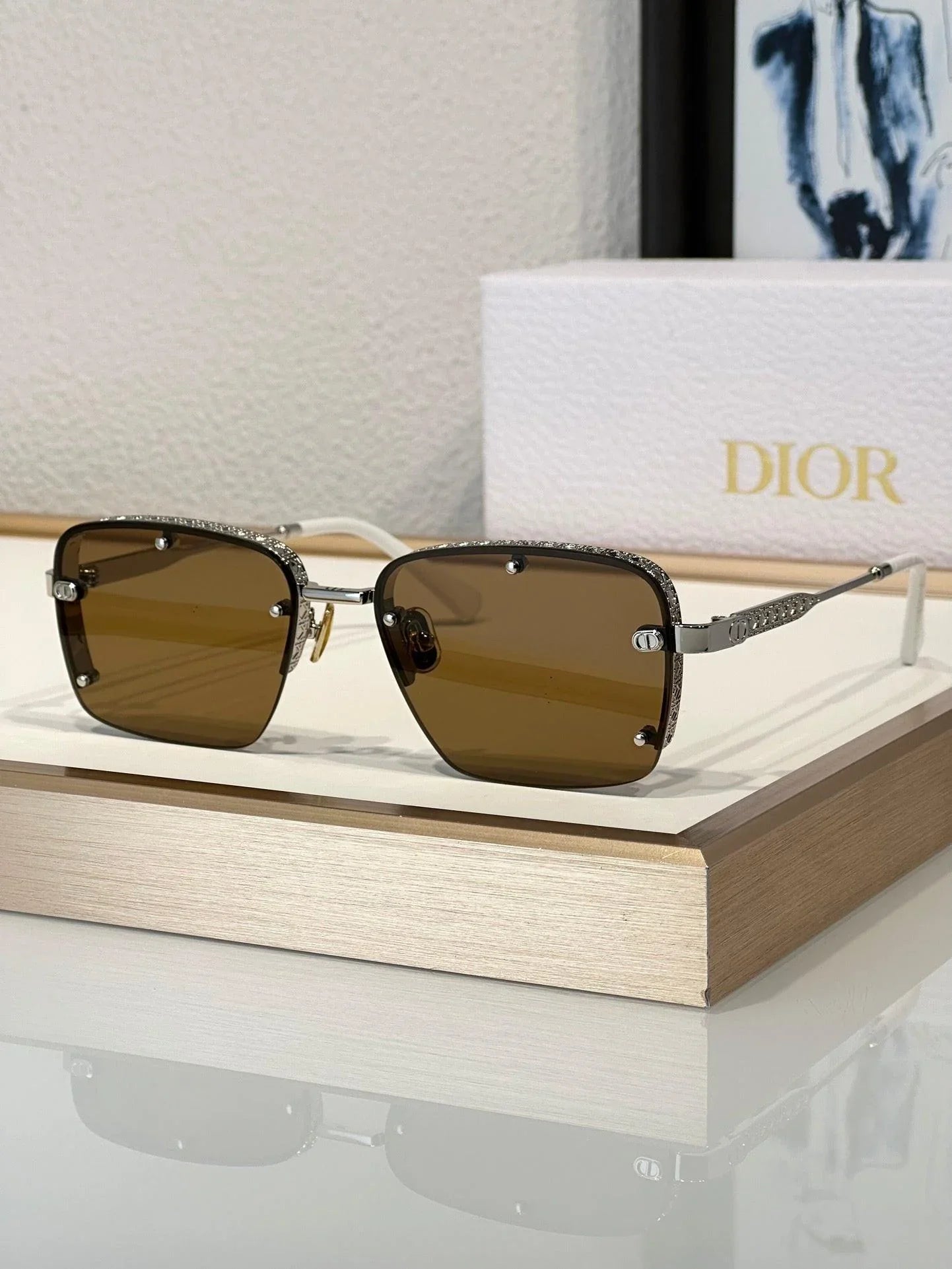 DIOR HOMME NeoDior S4U Mirrored Rectangular Sunglasses✨