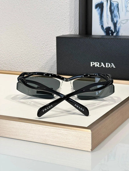 PRADA PR A25S (1AB5S0)- BLACK-PEACH-GREEN | SUNGLASSES Unisex  🟥