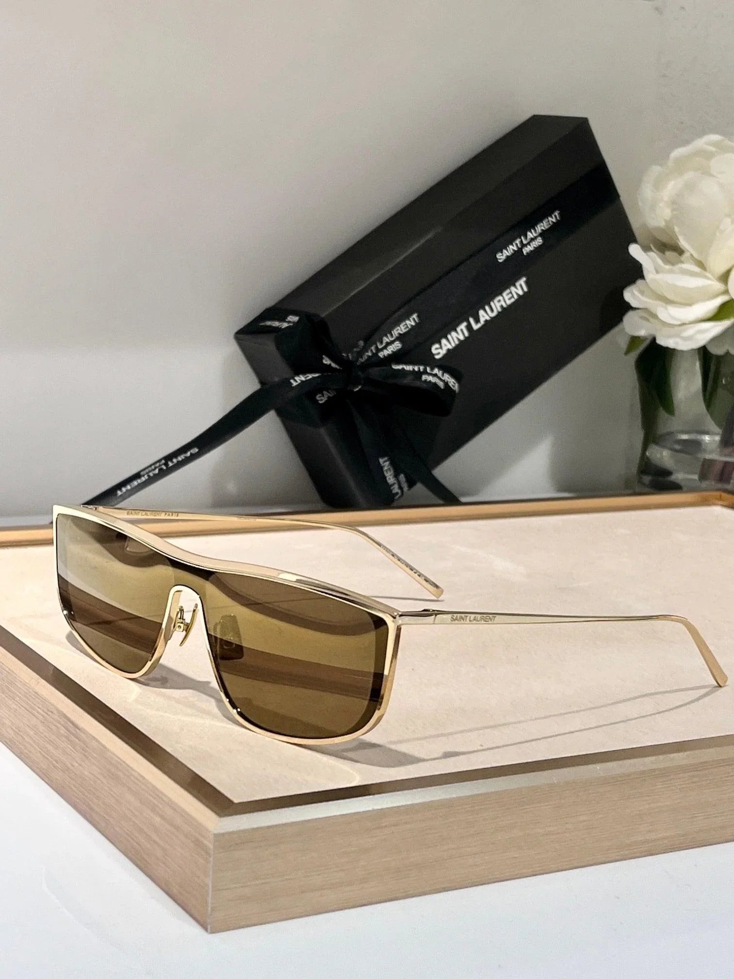 Saint Laurent SILVER-GOLD SL 605 LUNA’ Sunglasses✨