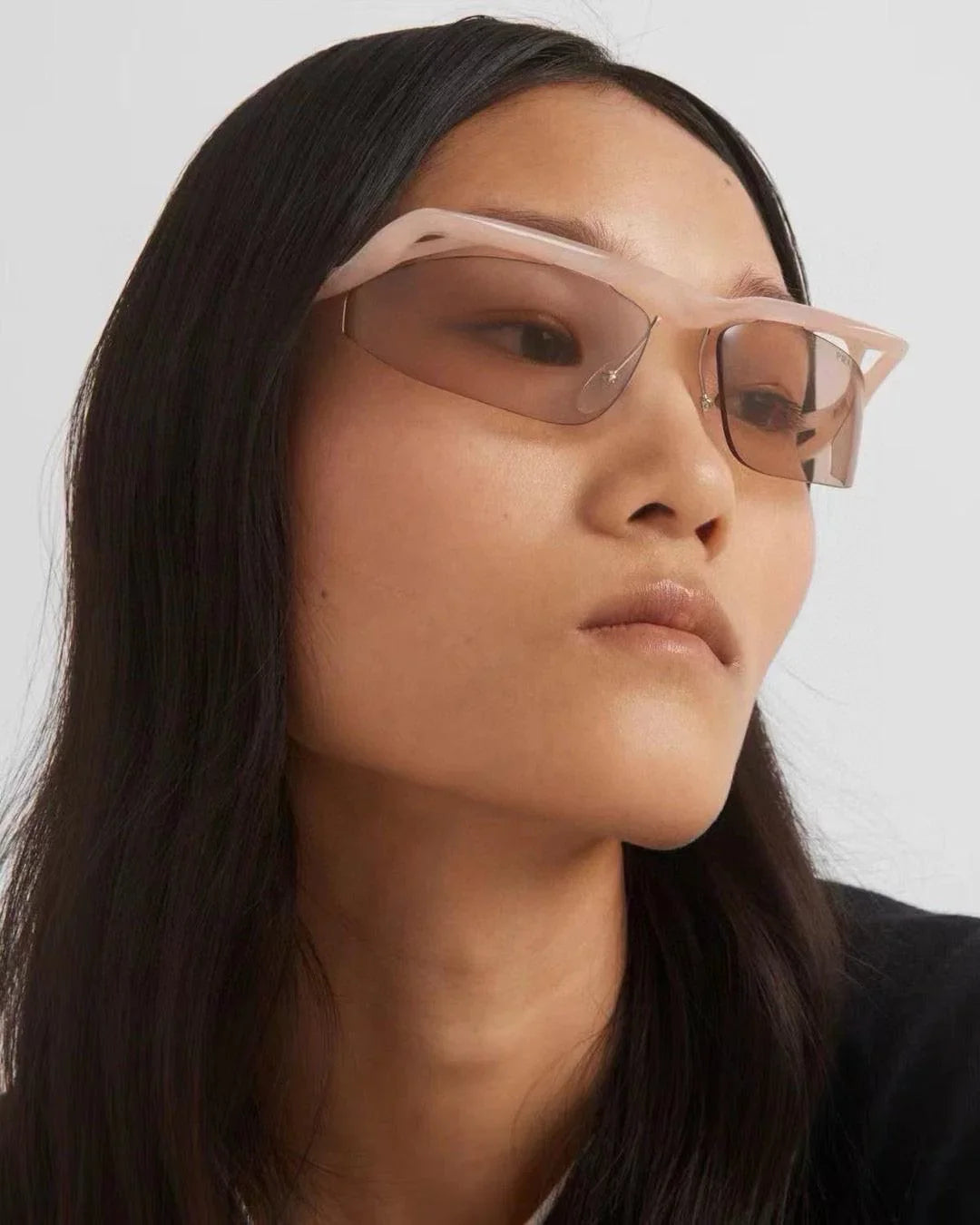 PRADA PR A25S (1AB5S0)- BLACK-PEACH-GREEN | SUNGLASSES Unisex  🟥