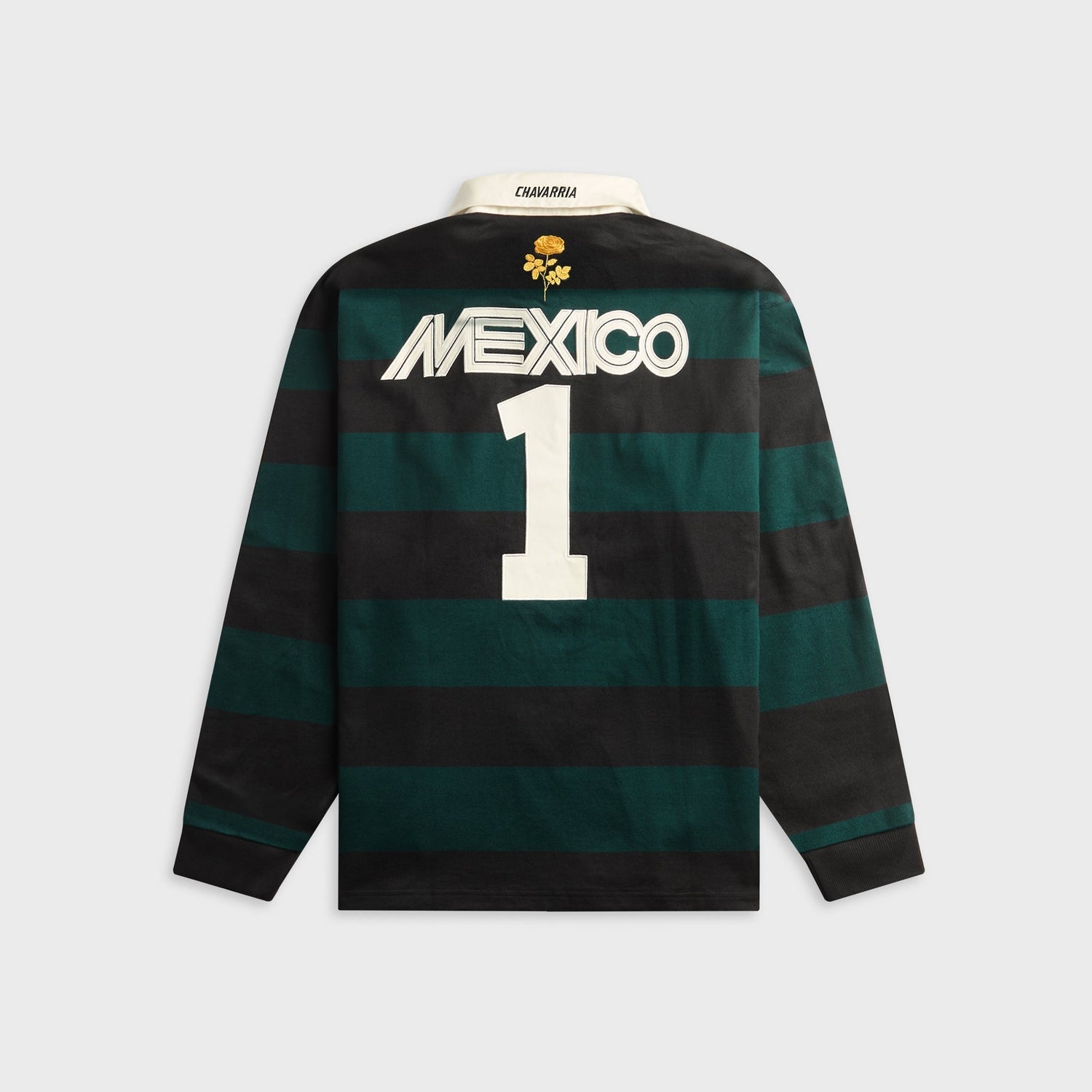 adidas x Willy Chavarria Long Sleeve Rugby Shirt - Black / Aurora Ivy