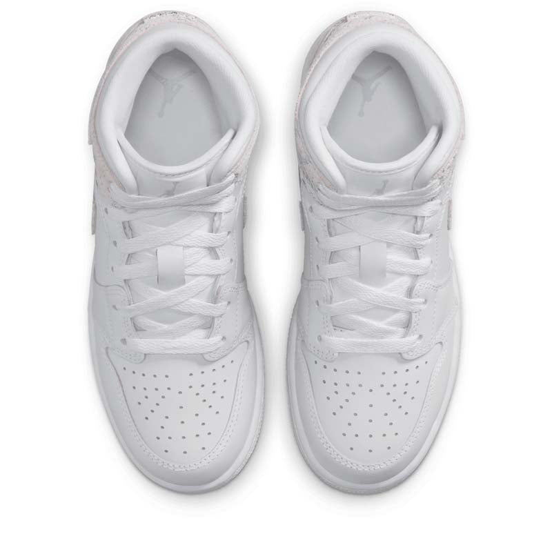 Air Jordan 1 Mid SE (GS) - White/Field Silver