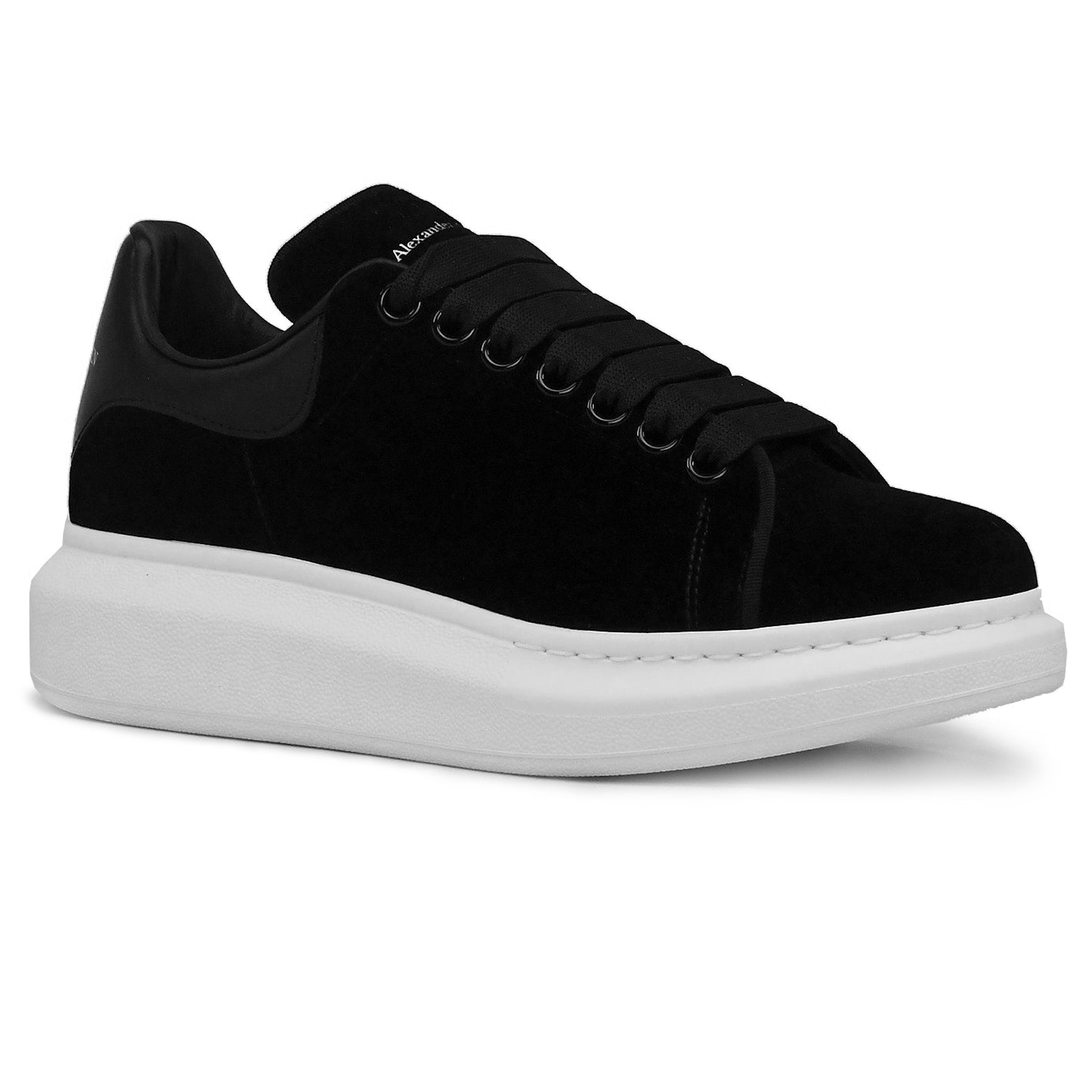 Alexander Mcqueen Raised Sole Black Velvet Trainers (W) Secondary image