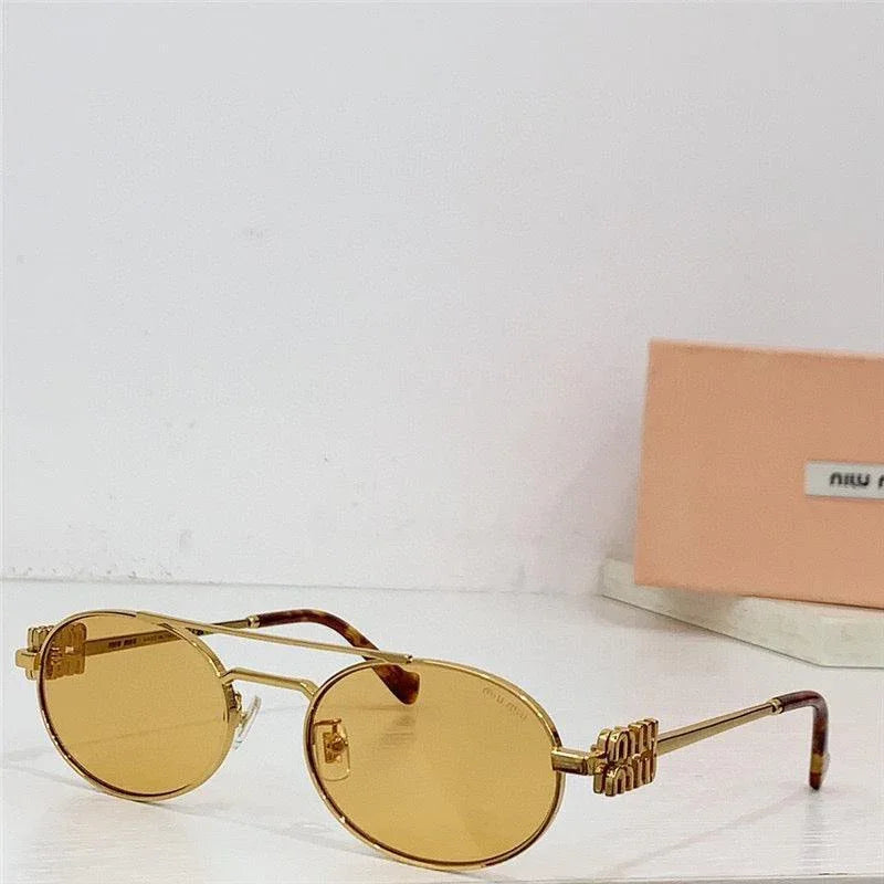 Miu Miu MU54ZS Oval Gold-Black Frame 53mm Women&