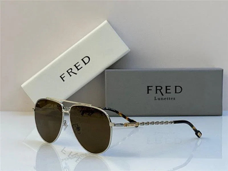FRED SUNGLASSES 40051U GOLD 24k PLATED FRAME HIGH QUALITY WITH LENS  ✨