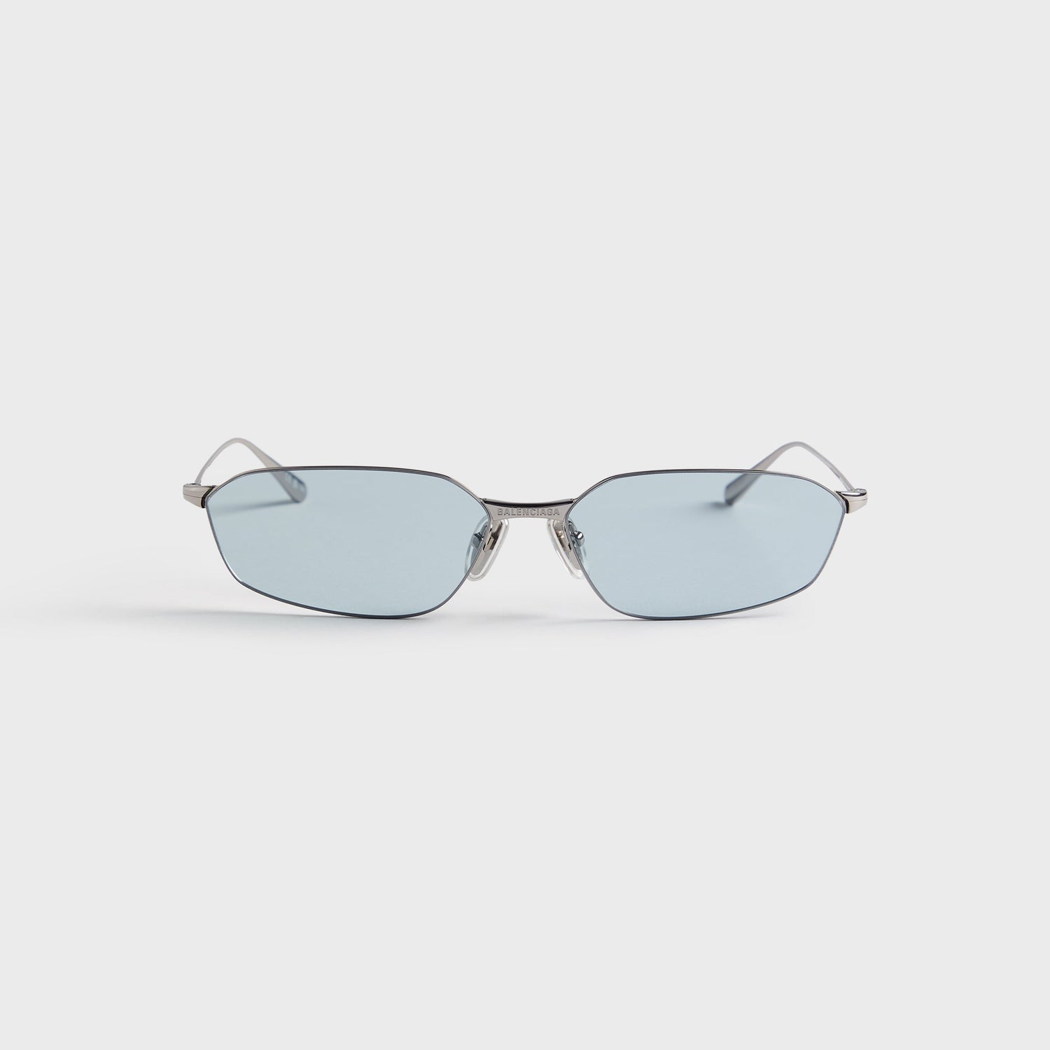 Balenciaga BB0412S Metal Sunglasses - Ruthenium / Light Blue