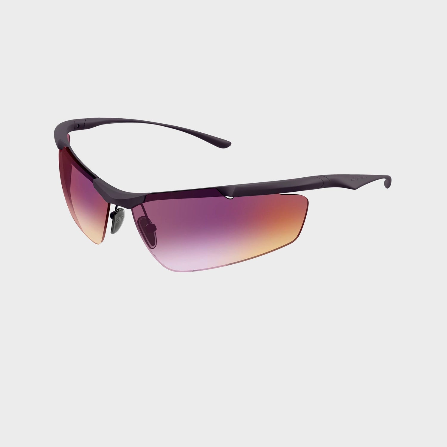 Balenciaga BB0462S Unisex Metal Sunglasses - Ruthenium / Violet