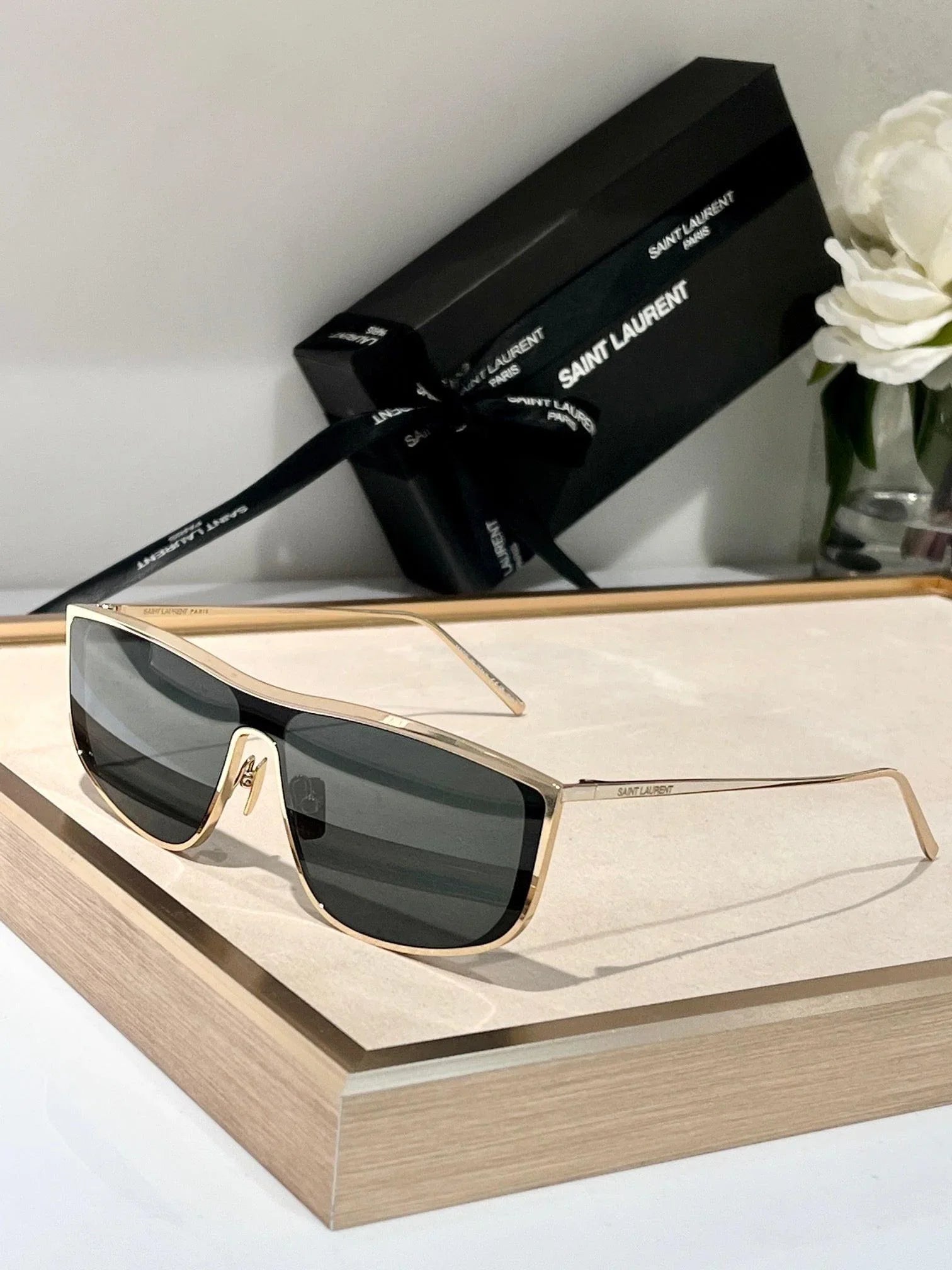 Saint Laurent SILVER-GOLD SL 605 LUNA’ Sunglasses✨